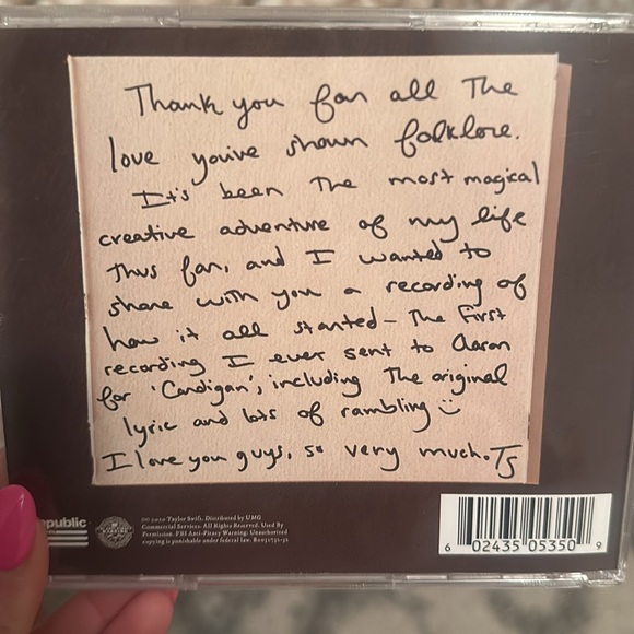 Taylor swift Cardigan and songwriting voice memo - Picture 2 of 3